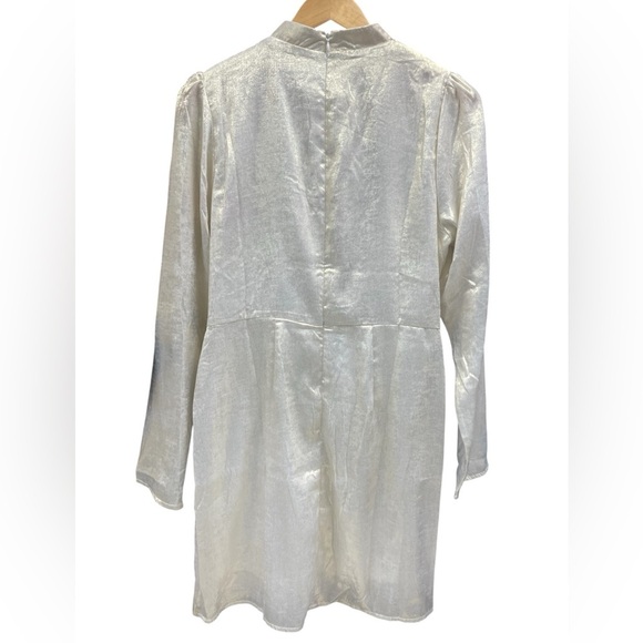ANDREE BY UNIT Shiny Silver Gold Dress NWT size M - Picture 3 of 3